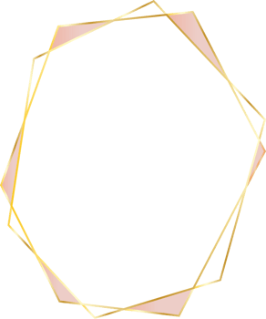 Gold geometric frame. png
