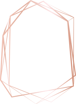 Pink gold geometric frame illustration. png