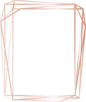 Pink gold geometric frame illustration. png