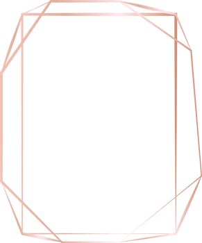 Pink gold geometric frame illustration. png