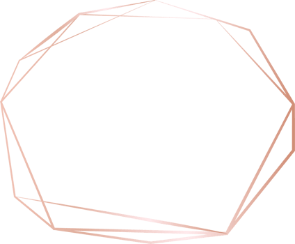 Pink gold geometric frame illustration. png