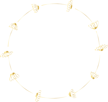 Decorative round gold floral frames hand drawn, Vintage laurel wreath, Transparent background png