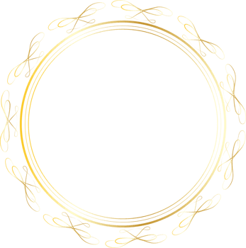 Dividers round gold frames for decoration, Transparent background png