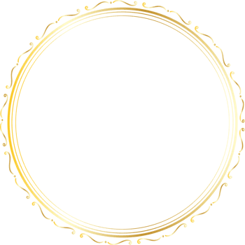 Dividers round gold frames for decoration, Transparent background png
