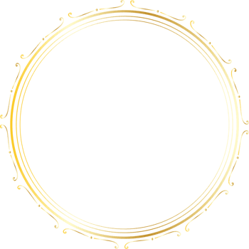 Dividers round gold frames for decoration, Transparent background png