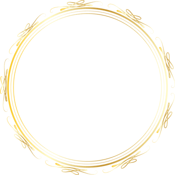 Dividers round gold frames for decoration, Transparent background png