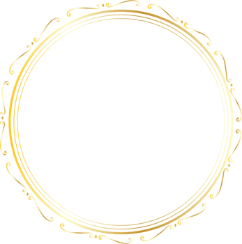 Dividers round gold frames for decoration, Transparent background png
