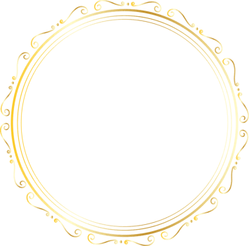 Dividers round gold frames for decoration, Transparent background png