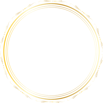 Dividers round gold frames for decoration, Transparent background png