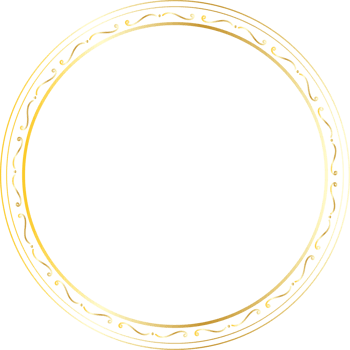Dividers round gold frames for decoration, Transparent background png