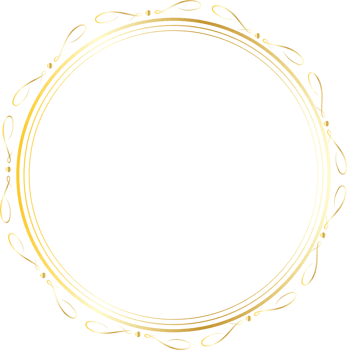 Dividers round gold frames for decoration, Transparent background png