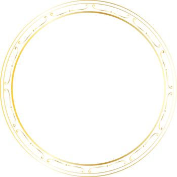 Dividers round gold frames for decoration, Transparent background png