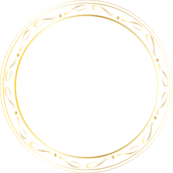 Dividers round gold frames for decoration, Transparent background png