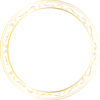 Dividers round gold frames for decoration, Transparent background png
