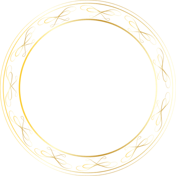 Dividers round gold frames for decoration, Transparent background png