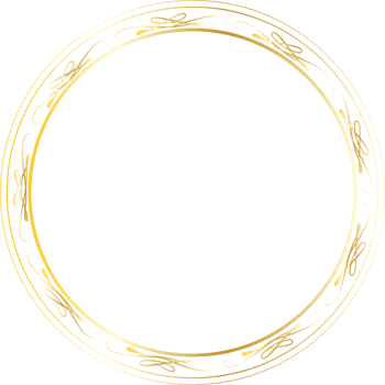Dividers round gold frames for decoration, Transparent background png