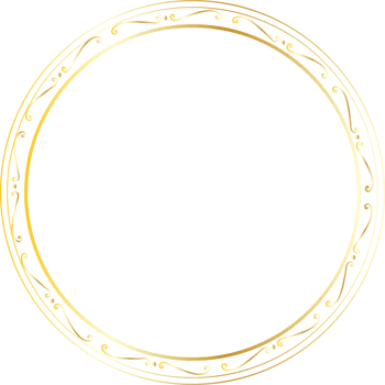 Dividers round gold frames for decoration, Transparent background png