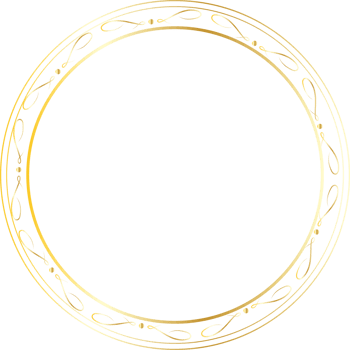 Dividers round gold frames for decoration, Transparent background png