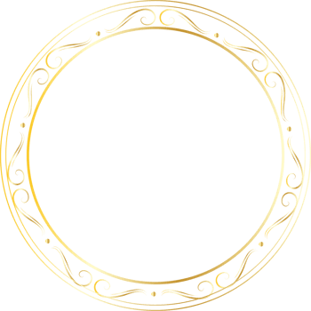 Dividers round gold frames for decoration, Transparent background png