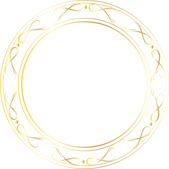 Dividers round gold frames for decoration, Transparent background png