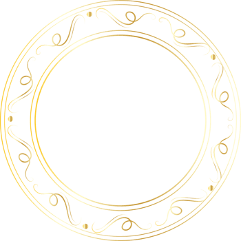 Dividers round gold frames for decoration, Transparent background png