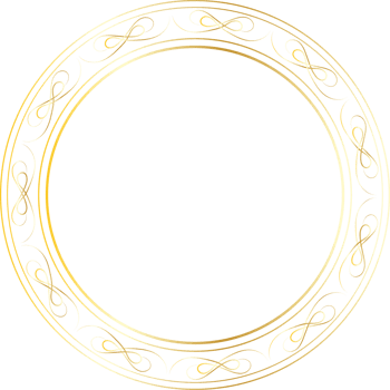 Dividers round gold frames for decoration, Transparent background png