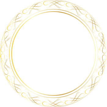 Dividers round gold frames for decoration, Transparent background png