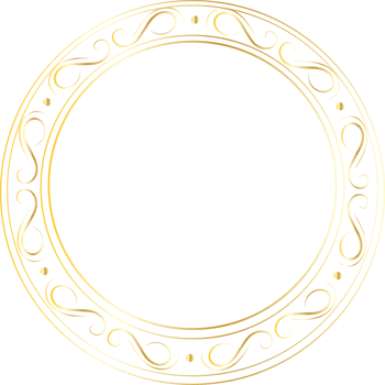 Dividers round gold frames for decoration, Transparent background png