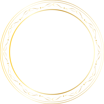 Dividers round gold frames for decoration, Transparent background png