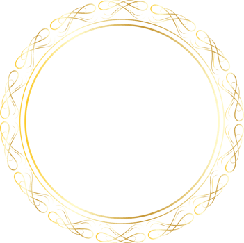 Dividers round gold frames for decoration, Transparent background png