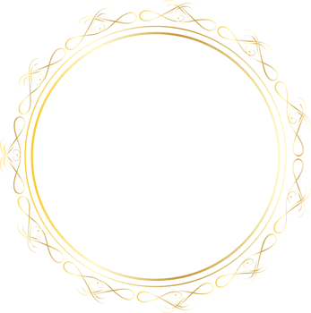 Dividers round gold frames for decoration, Transparent background png