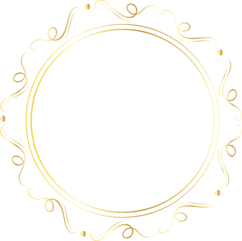 Gold round frames for decoration, Transparent background png