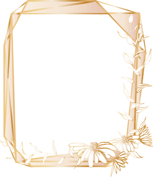 Gold geometric frame illustration. png