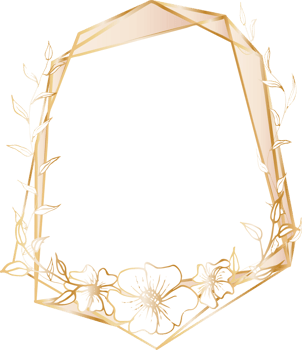 Gold geometric frame illustration. png