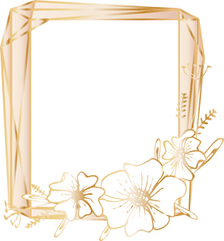 Gold geometric frame illustration. png