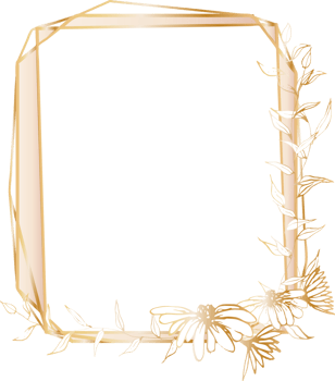 Gold geometric frame illustration. png