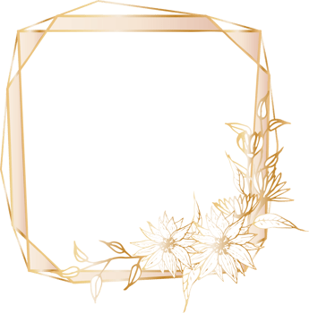 Gold geometric frame illustration. png