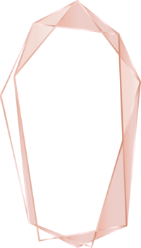 Pink gold geometric frame floral illustration, Transparent background png