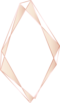 Pink gold geometric frame floral illustration, Transparent background png