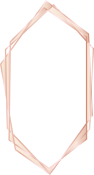 Pink gold geometric frame floral illustration, Transparent background png