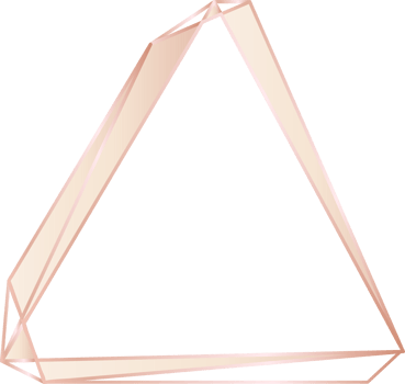 Pink gold geometric frame floral illustration, Transparent background png