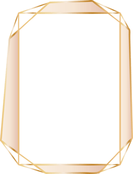 Gold geometric frame illustration, Transparent background png