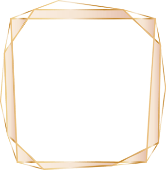 Gold geometric frame illustration, Transparent background png