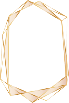 Gold geometric frame illustration, Transparent background png