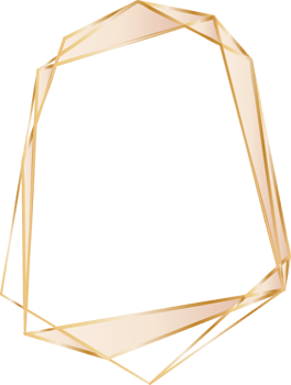 Gold geometric frame illustration, Transparent background png