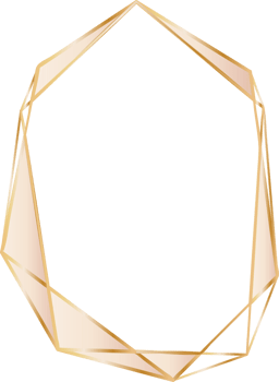 Gold geometric frame illustration, Transparent background png