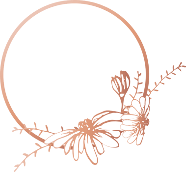 Pink gold geometric frame floral illustration, Transparent background png