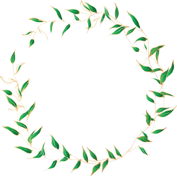 Decorative round leaves frames illustration, Transparent background png