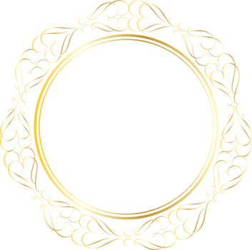 Dividers round gold frames for decoration, Transparent background png