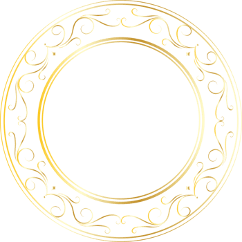 Dividers round gold frames for decoration, Transparent background png